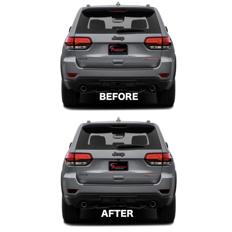 Aggressive Overlays Tinted Overlays FITS: 2014-2021 Jeep Grand Cherokee Third Brake Light Tint | Rear Bumper Reflector Overlay Covers Compatible with 14' - 21' Jeep Grand Cherokee (Dark Smoked) - Image 3